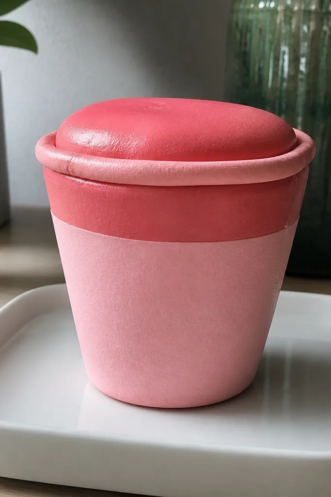 Pink strawberry milkshake cup squishy with a white swirl top