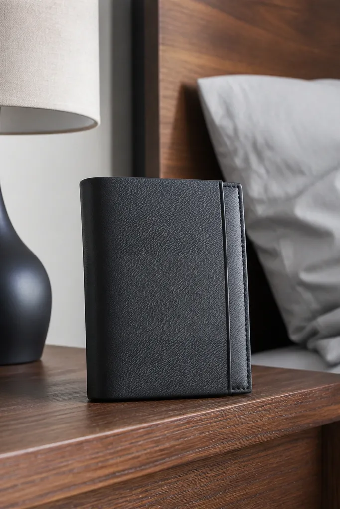 Matte black faux leather Altoids wallet with a clean front and hidden magnet closure