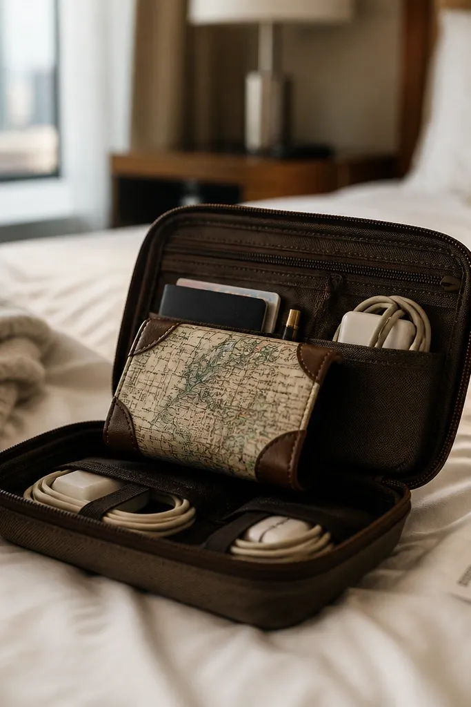 Vintage map print Altoids wallet with tan faux leather corner guards