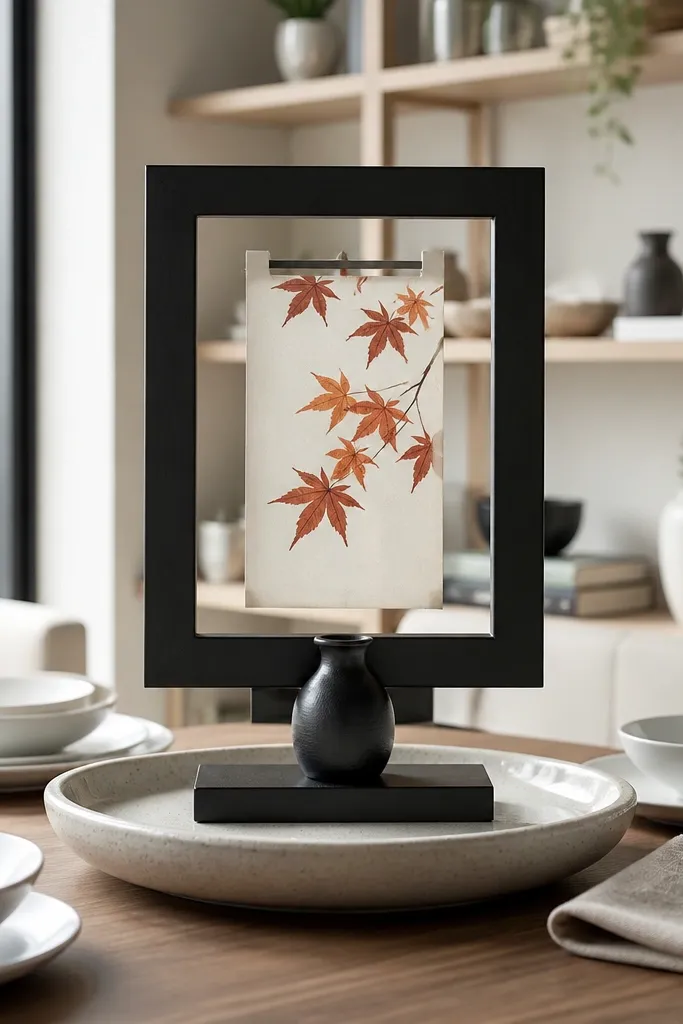 Black picture frame on a small stand with a simple quote card