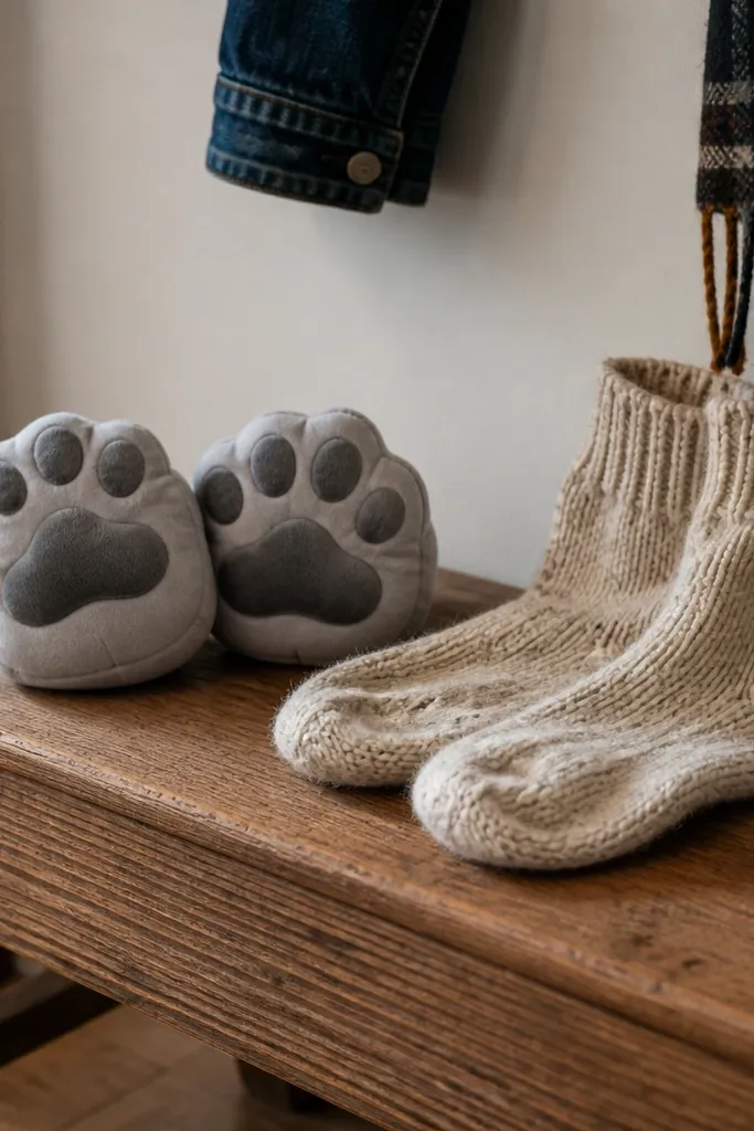 A cat paw print paper squishy with three toe beans and a rounded pad