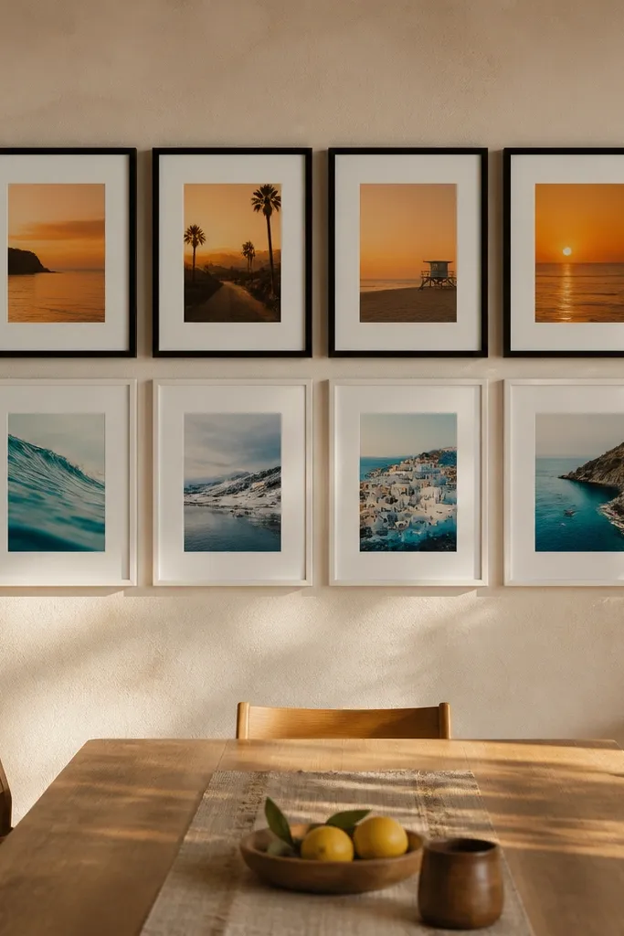Frames grouped by color palette with consistent borders and spacing