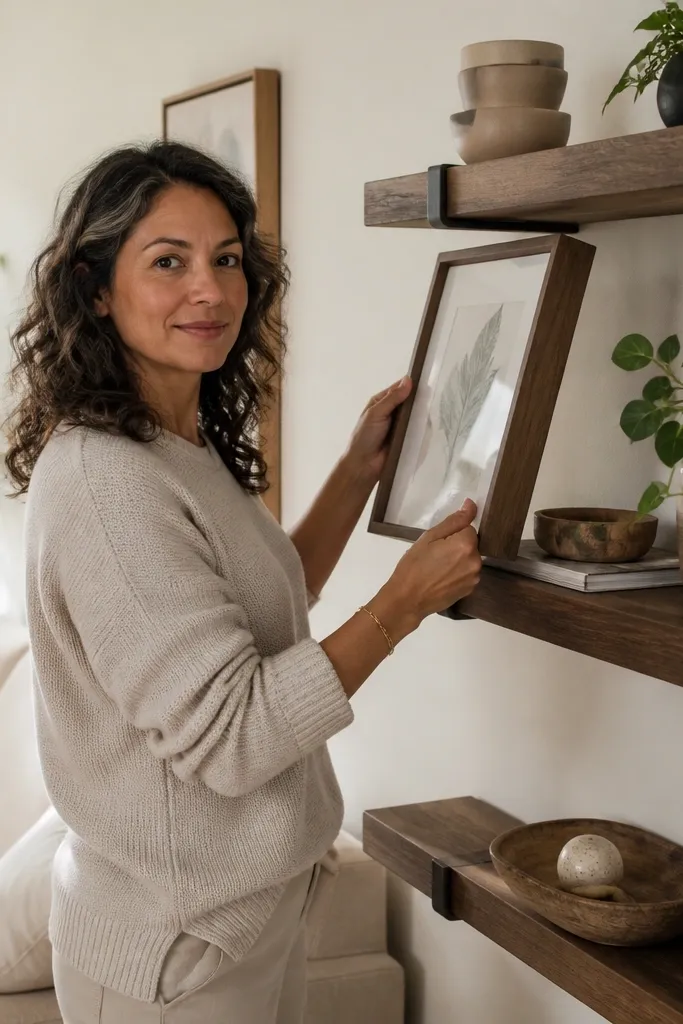 Renter-Friendly No-Drill Built-In Shelves Living Room