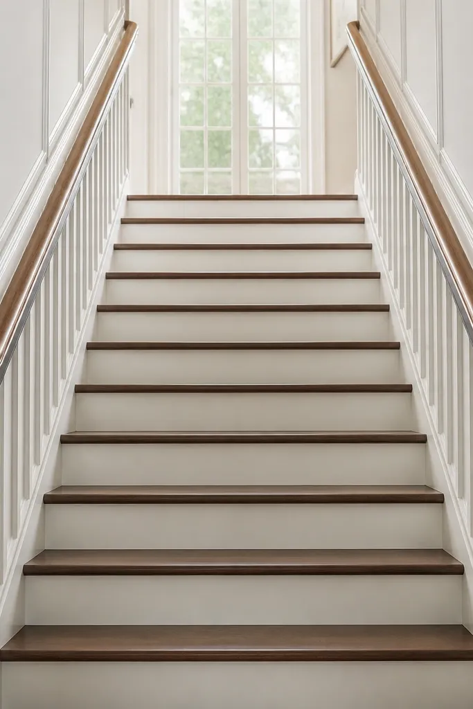Two-tone handrail with a removable sleeve covering bracket points