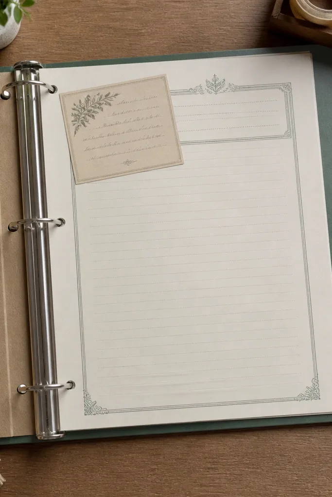 A cream letterhead page with faint lines and a small top header block.