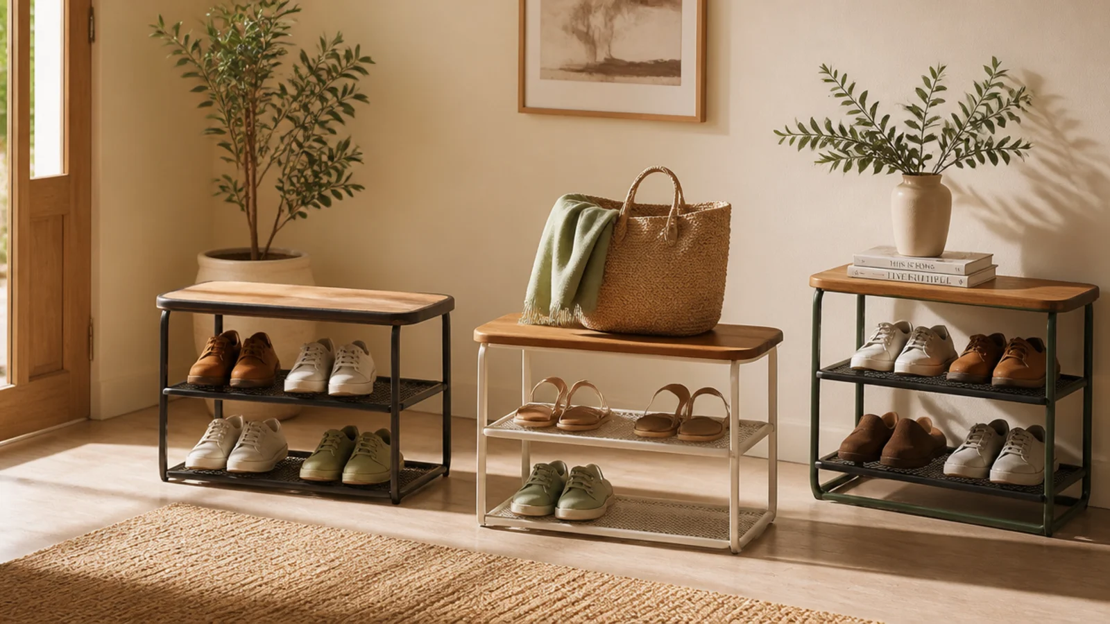 Entryway shoe rack ideas that keep the front door tidy