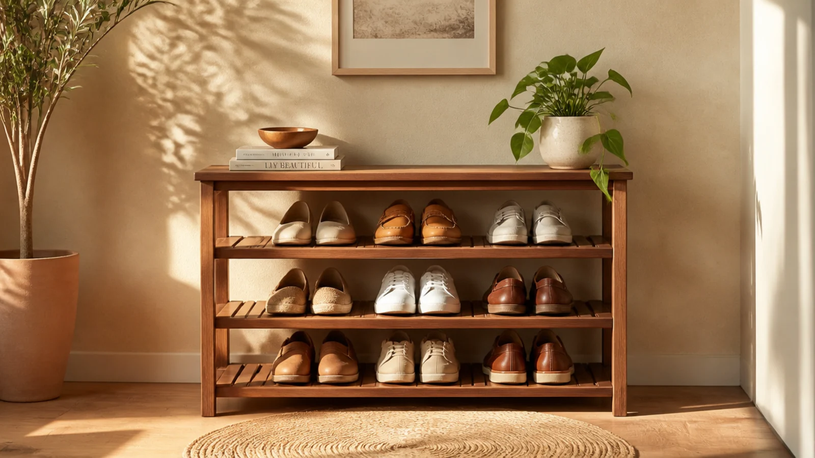 Entryway shoe rack ideas that keep the front door tidy