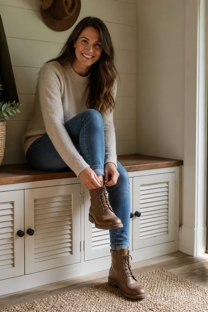 White shiplap bench with hinged seat and louvered shoe doors below