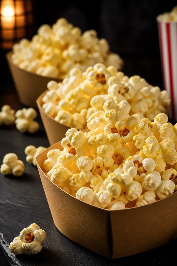 Paper popcorn in a small bowl with yellow butter specks
