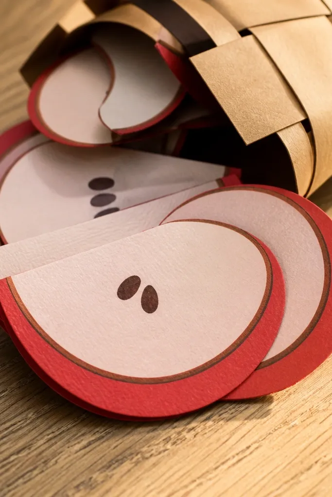 Apple ring slices with red skin, lighter center, and cinnamon brown edge