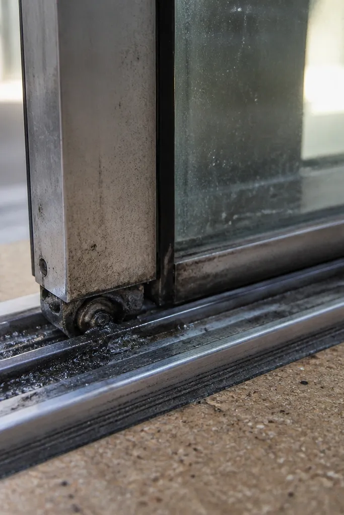 Black dust buildup around roller track area