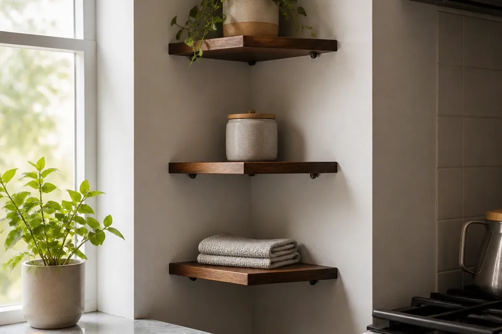 Small-Space Corner Floating Shelves for Tight Homes