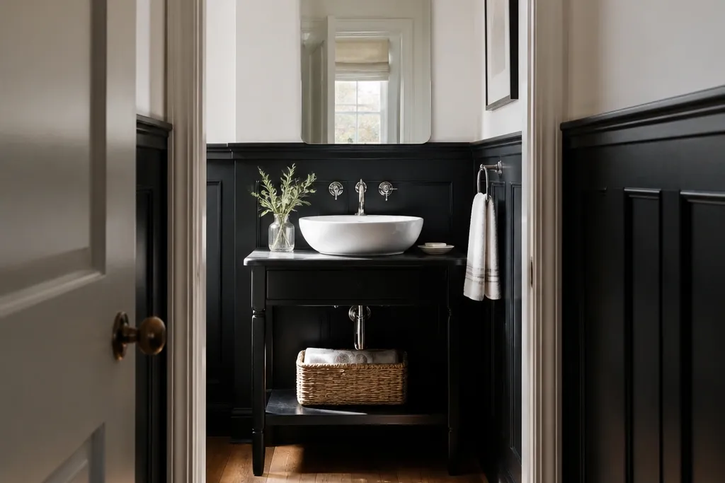 Small-Space Dark Wainscoting Ideas for Depth