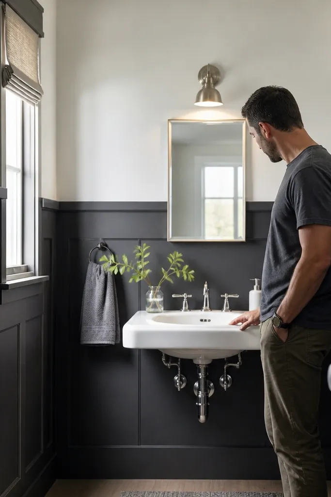 Small-Space Dark Wainscoting Ideas for Depth