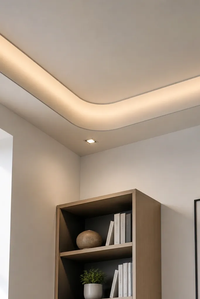 Rounded corner ceiling border with a small square center insert