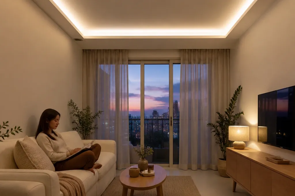 Small-Space False Ceiling Living Room Designs