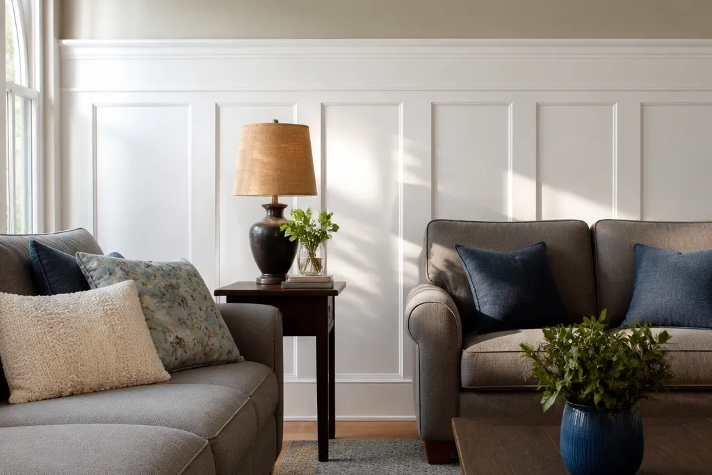 Small-Space Living Room Wainscoting Ideas