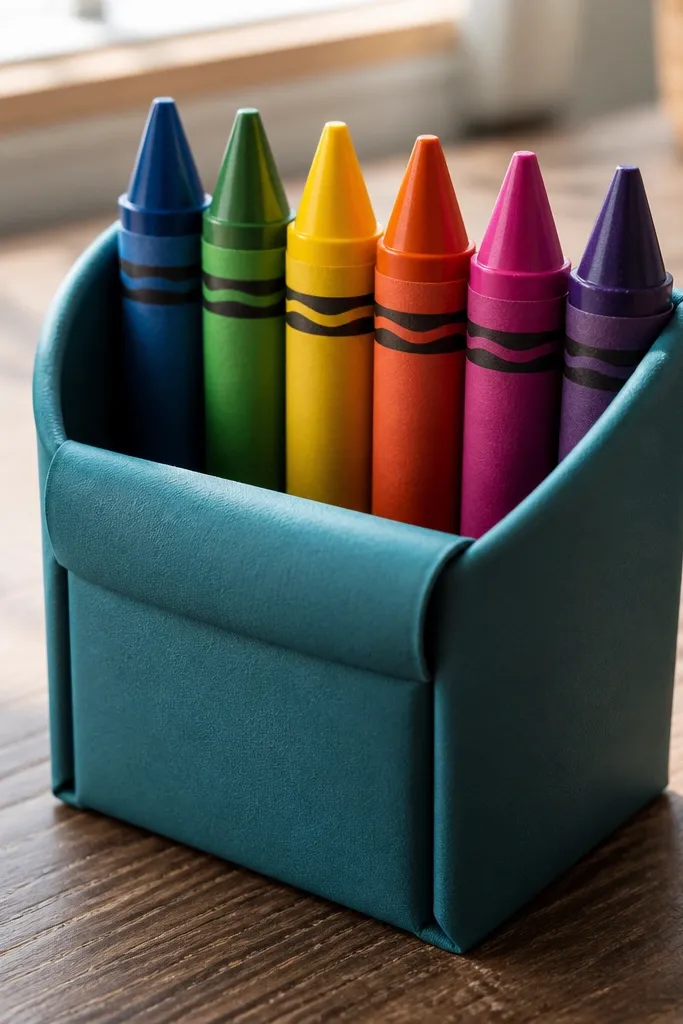 Mini origami box with rolled rim edge in teal and white