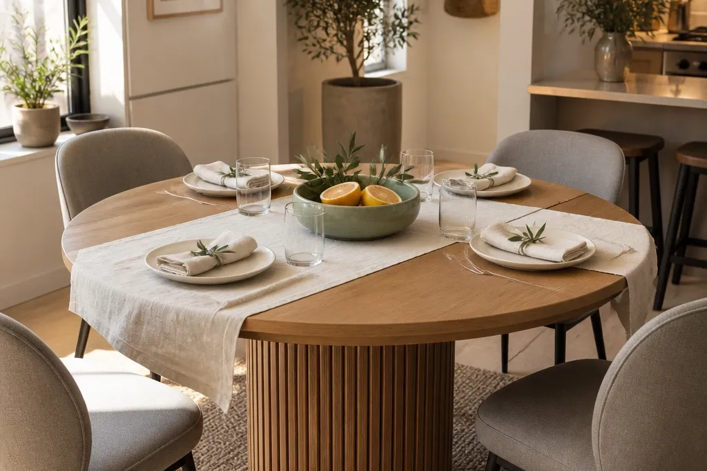 Small-Space Round Dining Table Decor