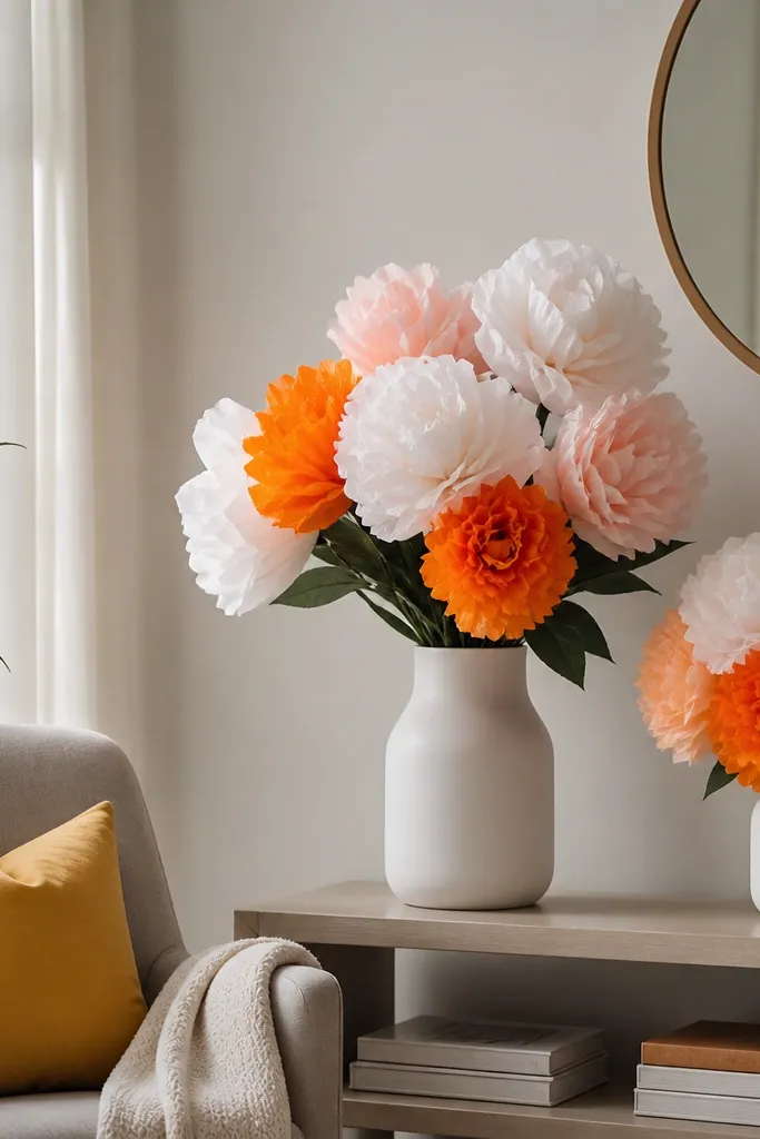 Small Space Tissue Paper Flowers