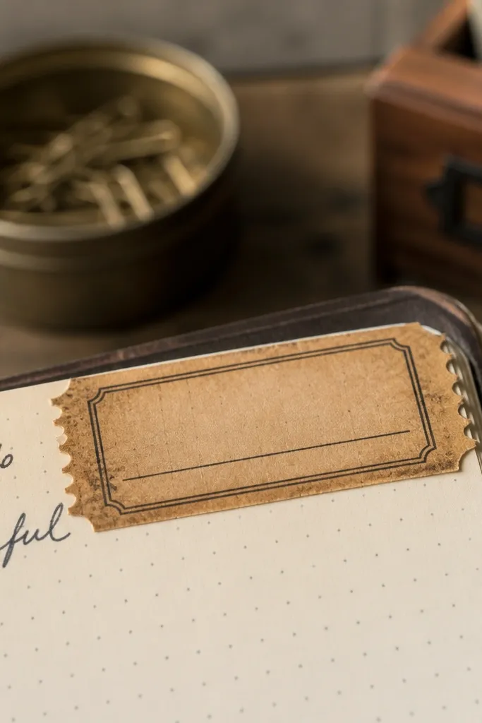 Small ticket topper piece with a date line and blank corner journaling space