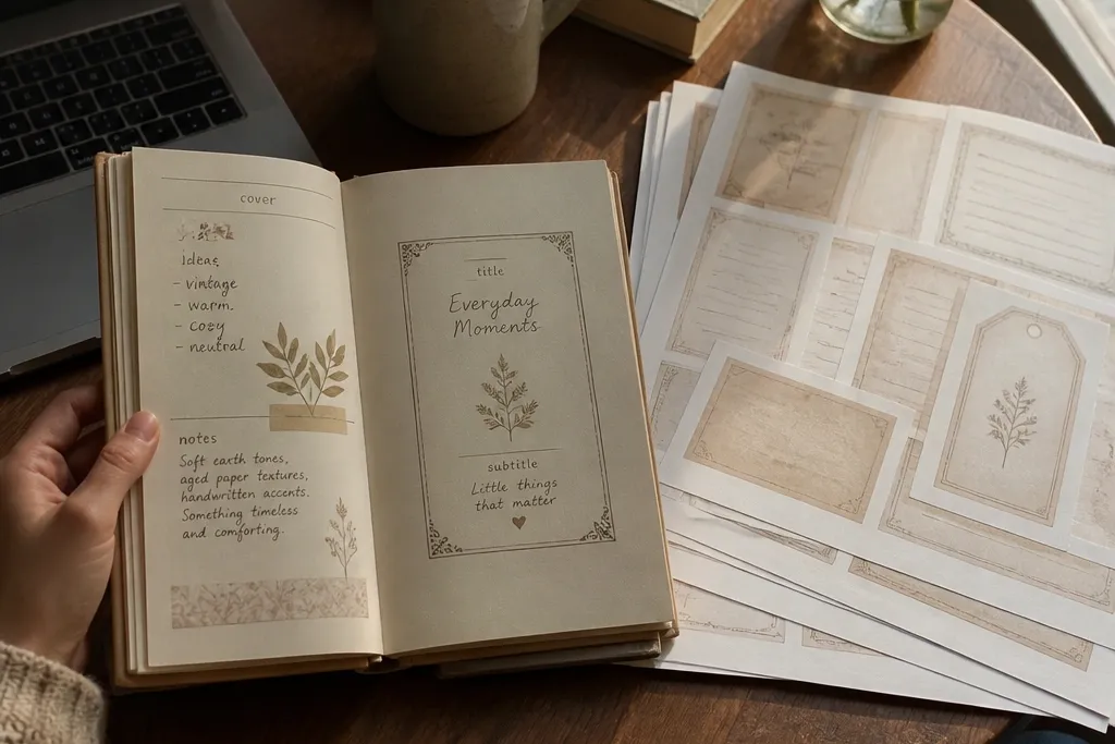 Small-Space Vintage Paper Printables for Cozy Journals