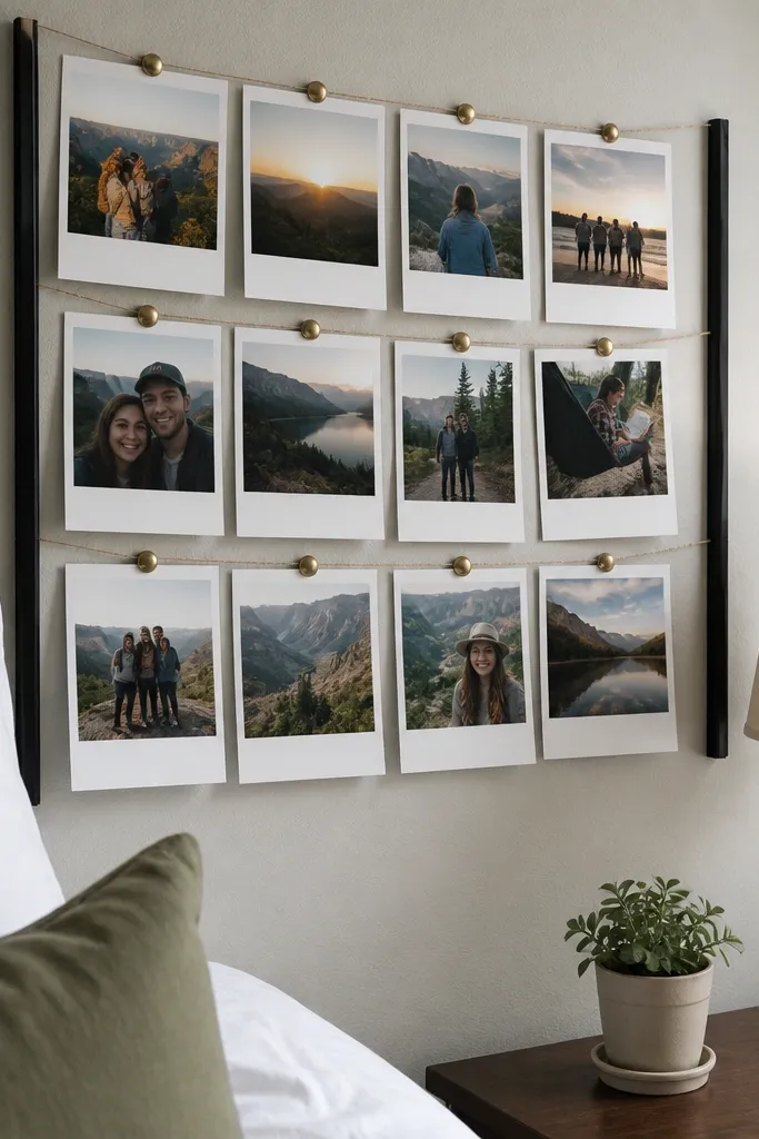 Photos with white margins arranged like polaroids on a clean grid