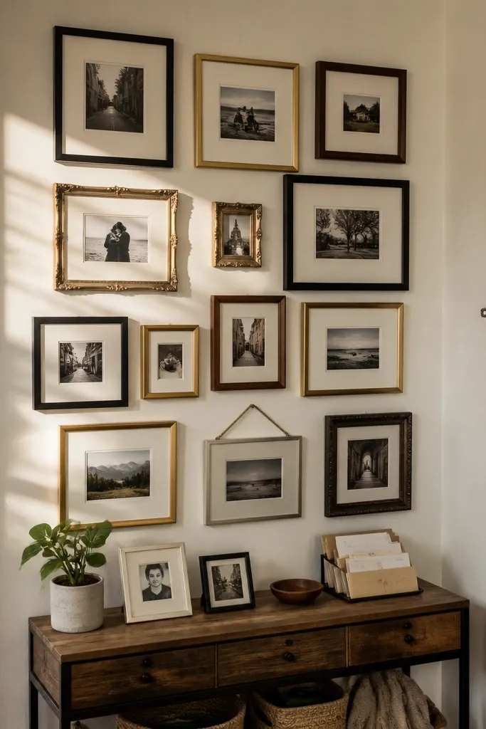 Small-Space Wall Photo Collage on a Small Budget