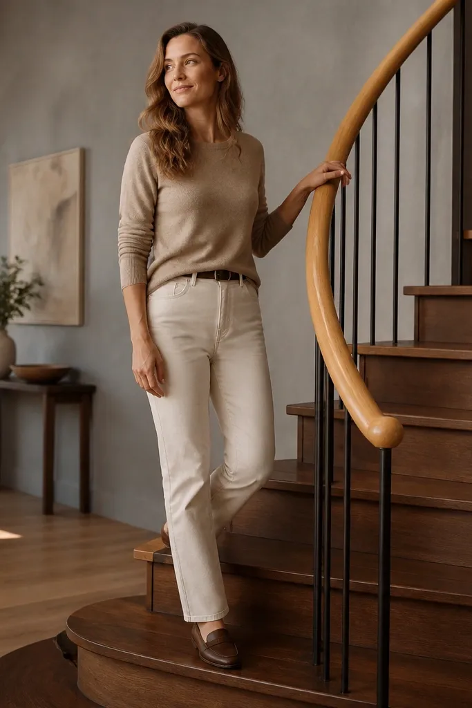 Walnut spiral staircase with a curved oak handrail