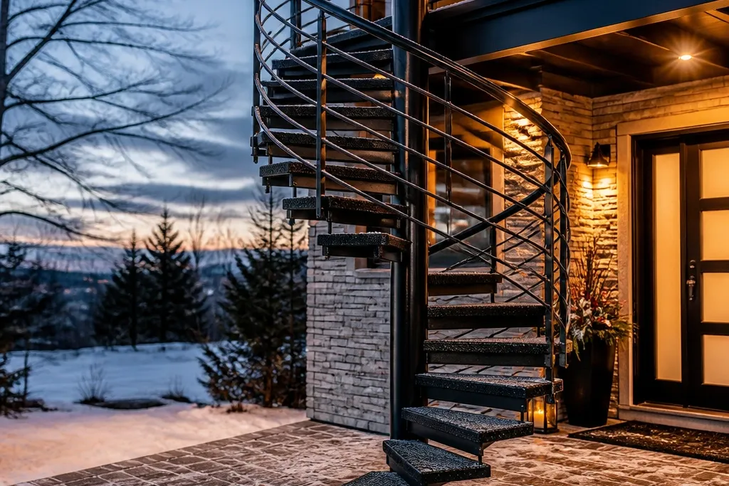 Year-Round Outdoor Spiral Staircase Designs
