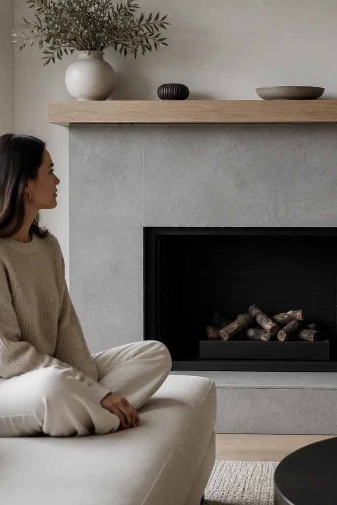 Matte light gray stone veneer with a smooth, modern finish
