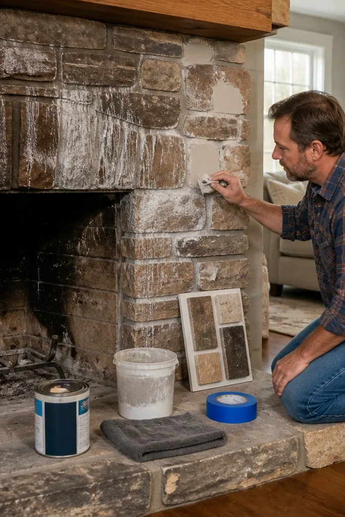 25 Easy Steps to a Stone Fireplace Makeover