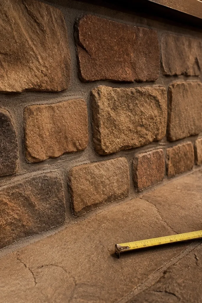 Stone joints with varying widths and inconsistent spacing