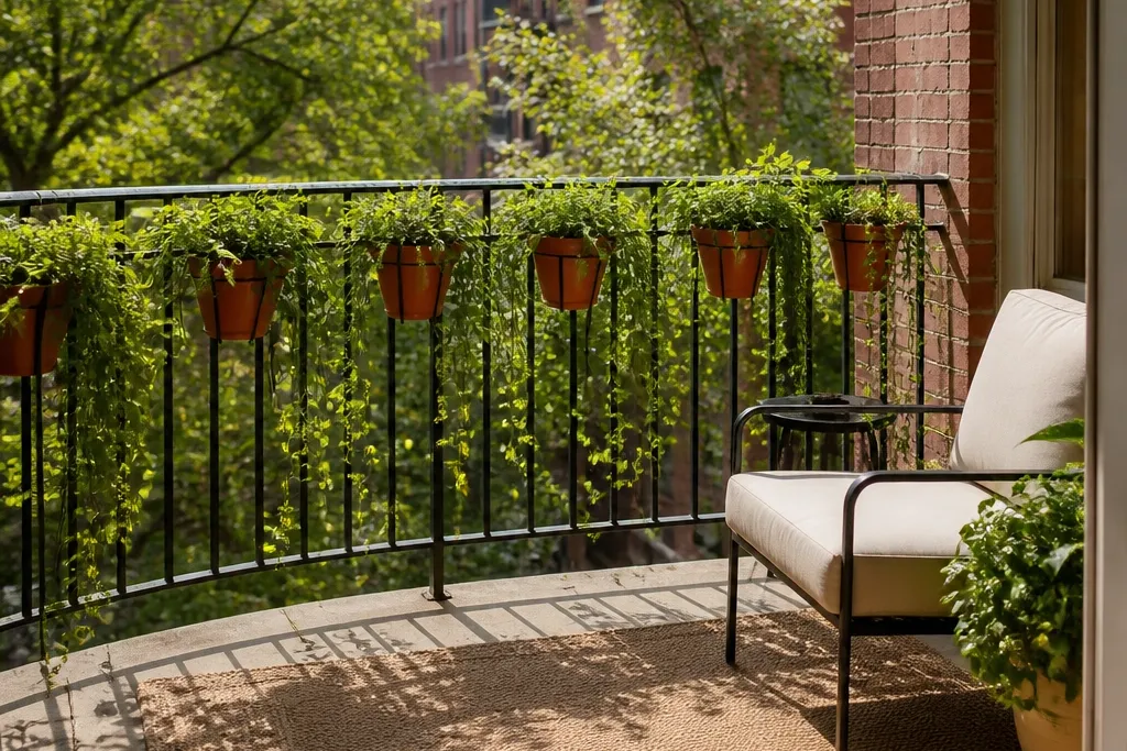 Themed Balcony Railing Design With Plants