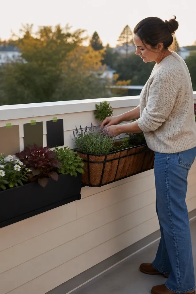 Themed Balcony Railing Design With Plants
