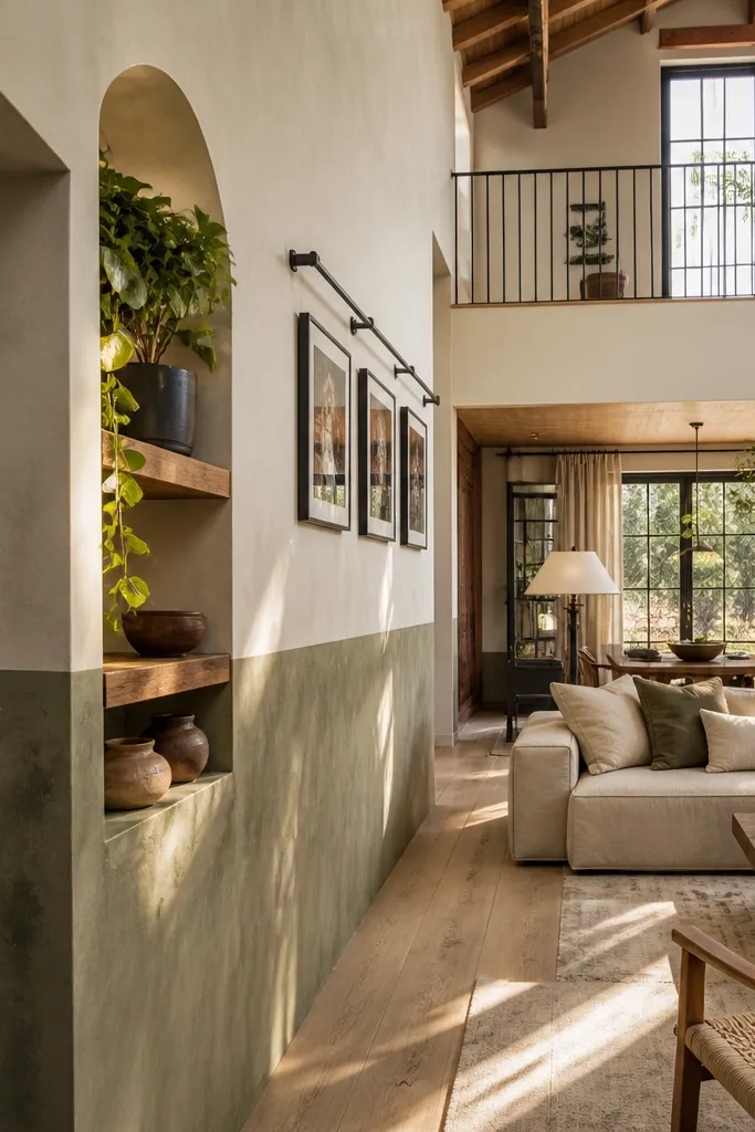 Themed Double Height Living Room Accent Walls