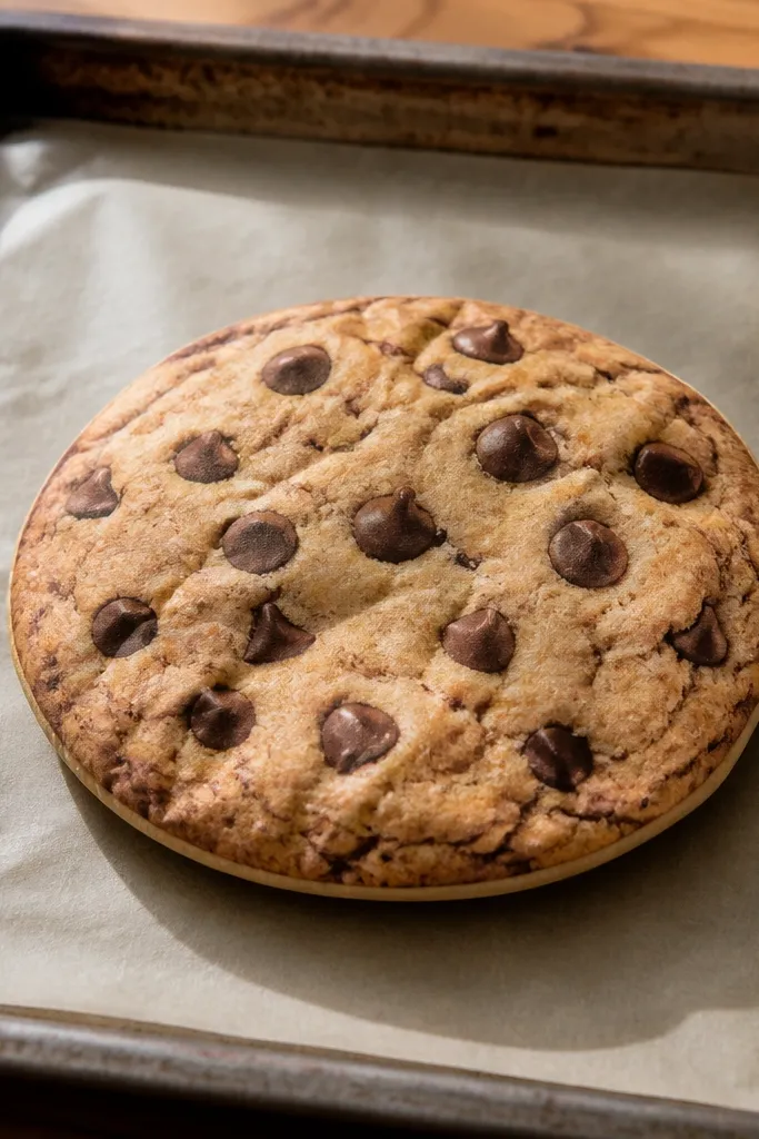 Round cookie squishy with brown chips and crinkled paper texture