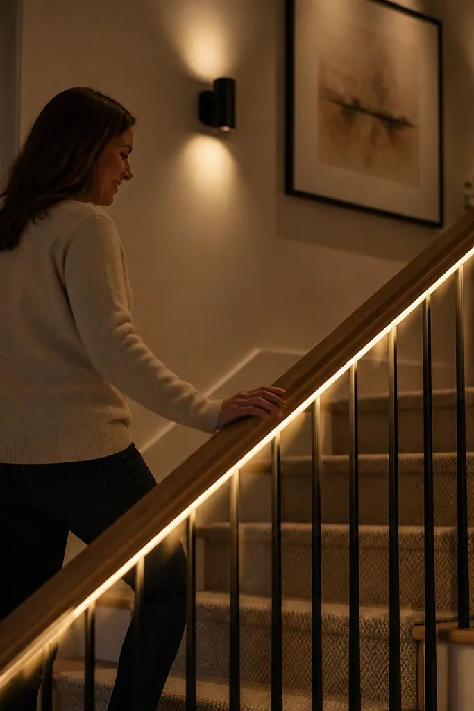 Themed Stair Railing Ideas With Lights