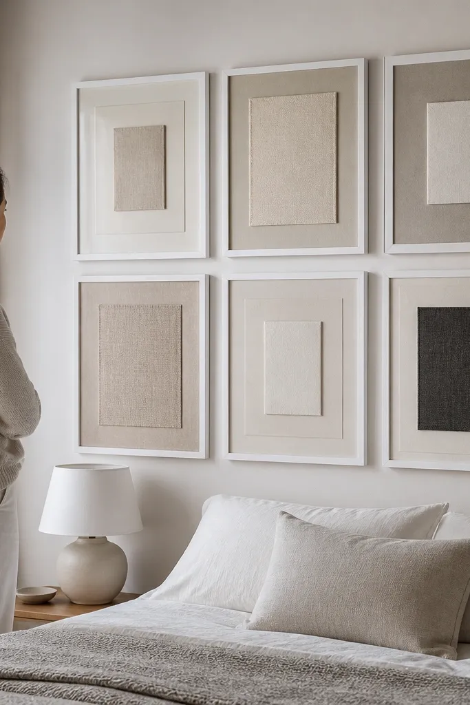 Frames showing only layered mats and textured paper