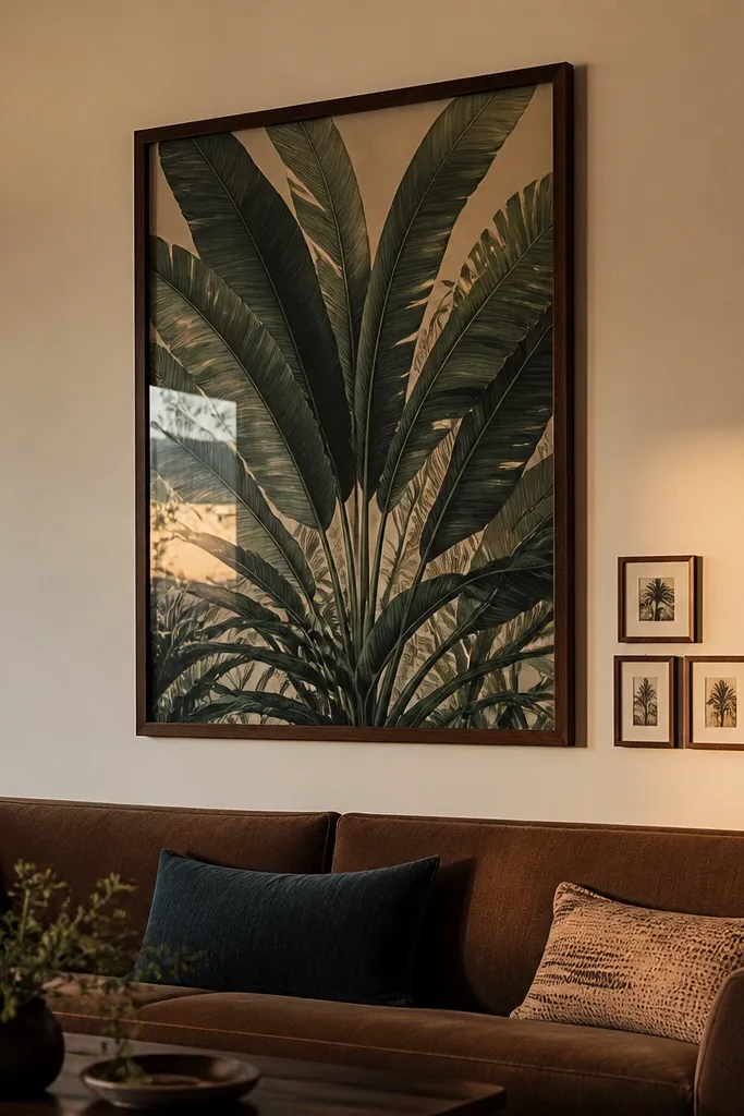 One large frame with a small cluster of three tiny frames nearby