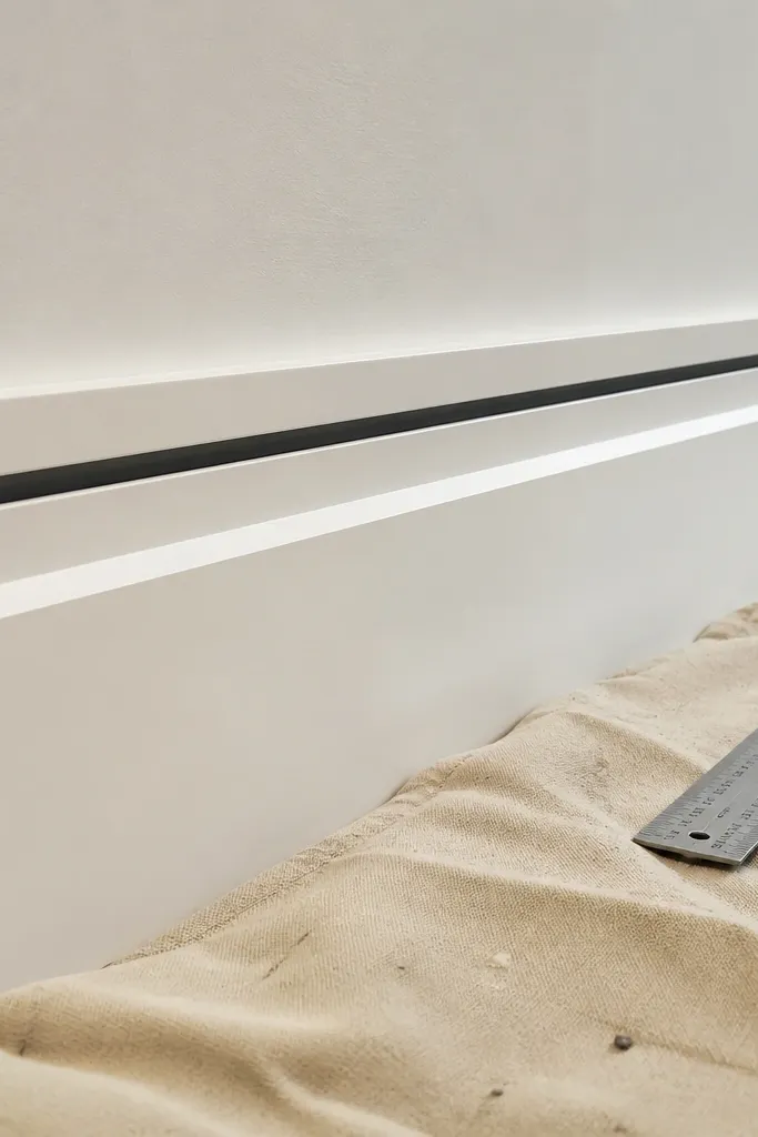 Wall moulding with a thin shadow line between two trim pieces