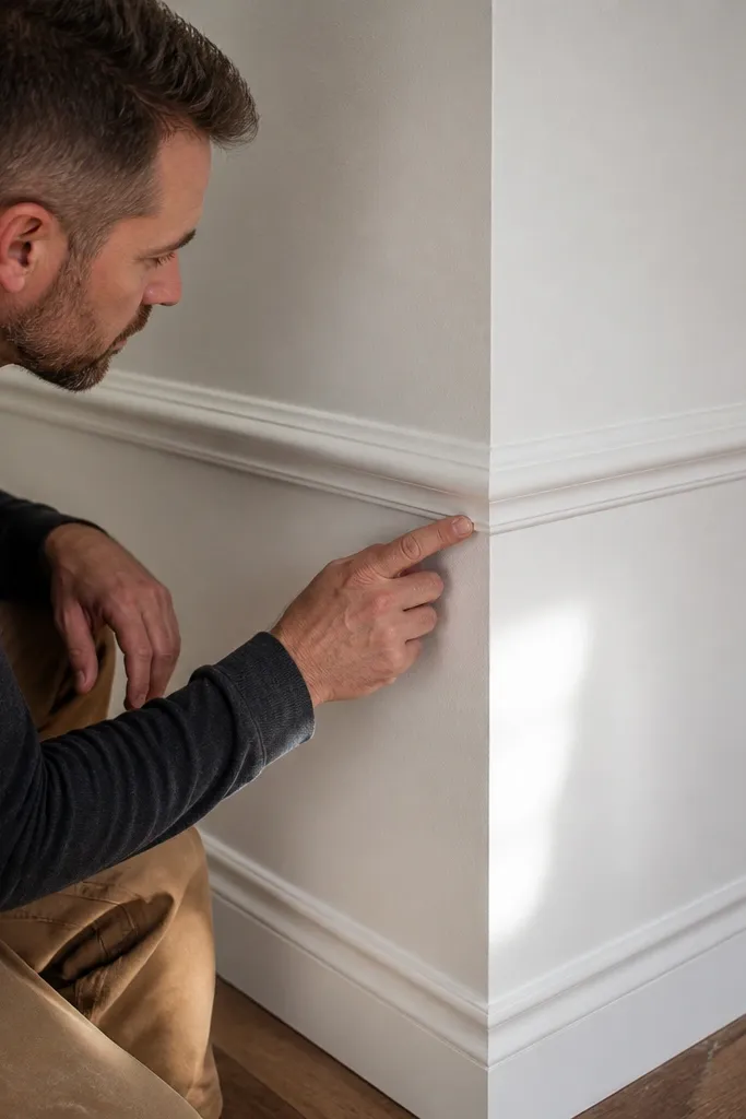 Inside and outside moulding corners with tight seams and smooth caulk