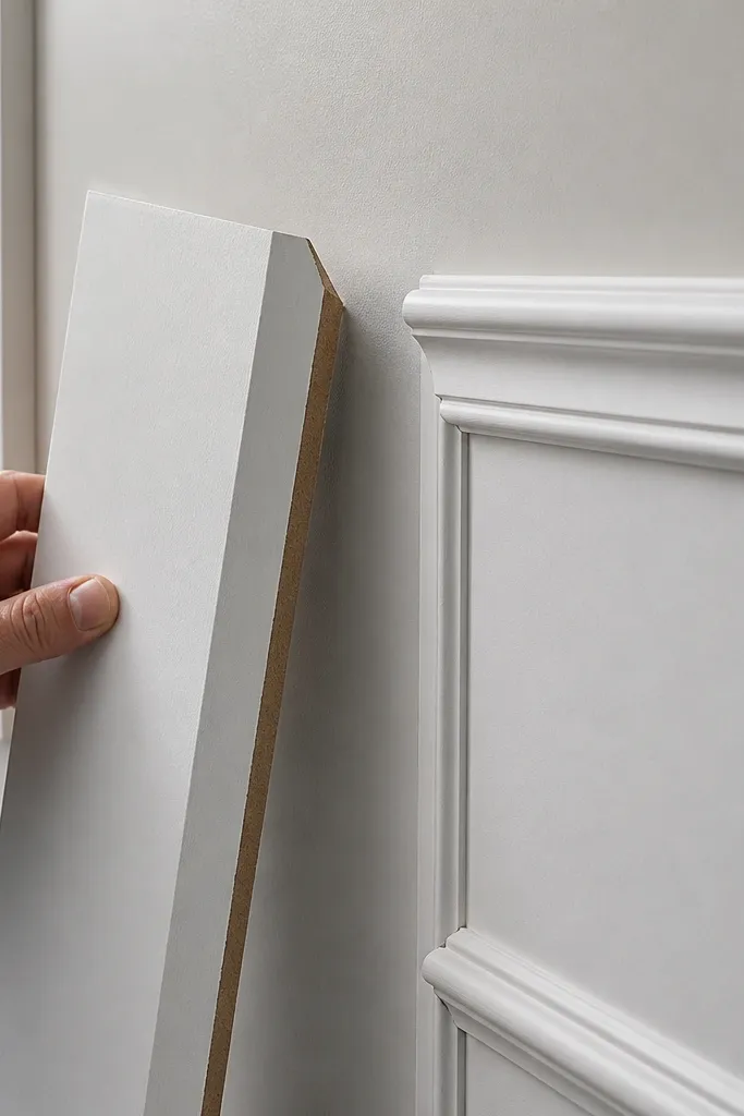Smooth white MDF moulding with no dark seams or blotches