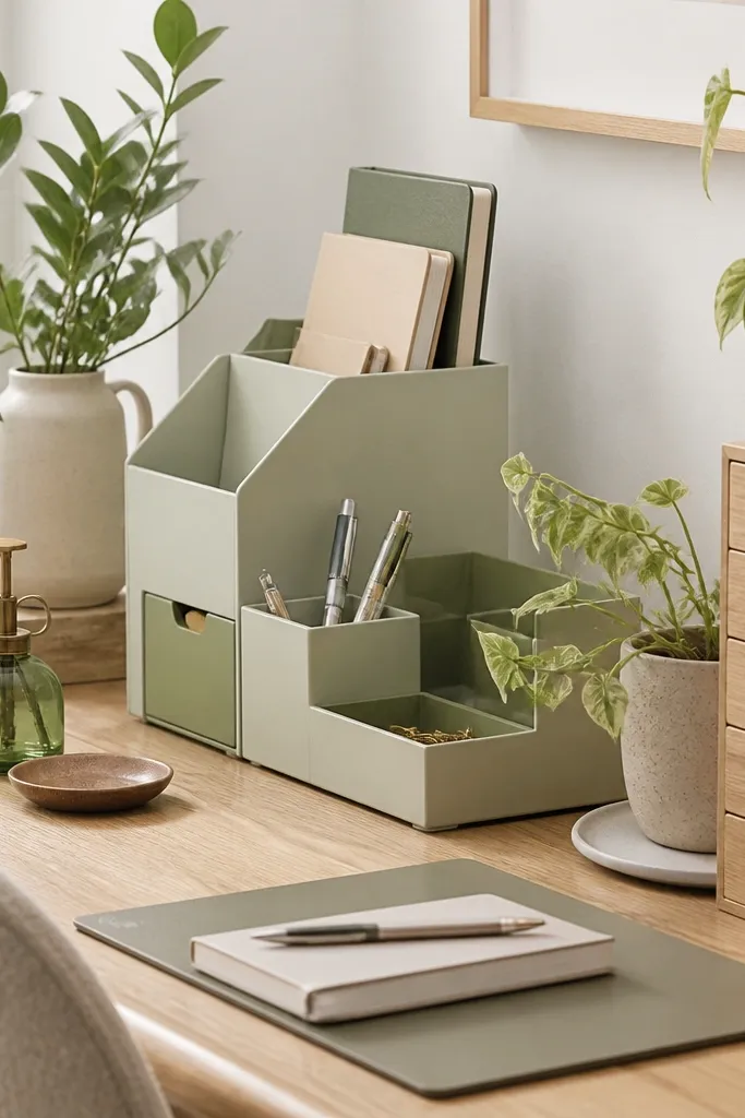 With plants desk organization ideas