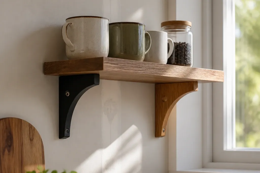 Wood vs Metal Brackets for Kitchen Floating Shelves