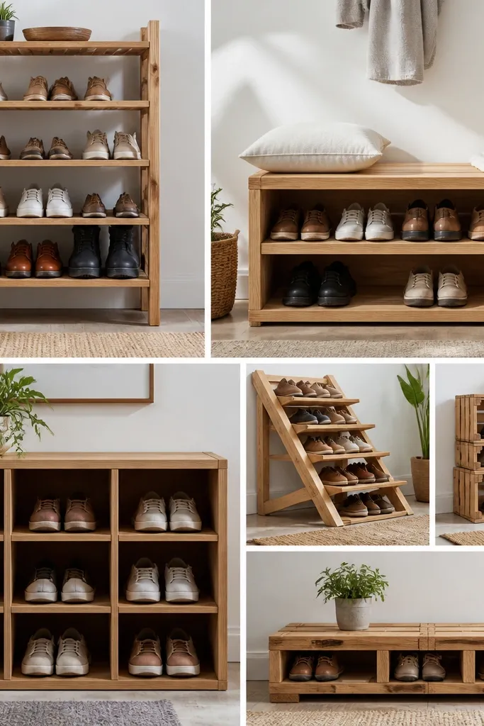 Wooden shoe rack ideas to diy