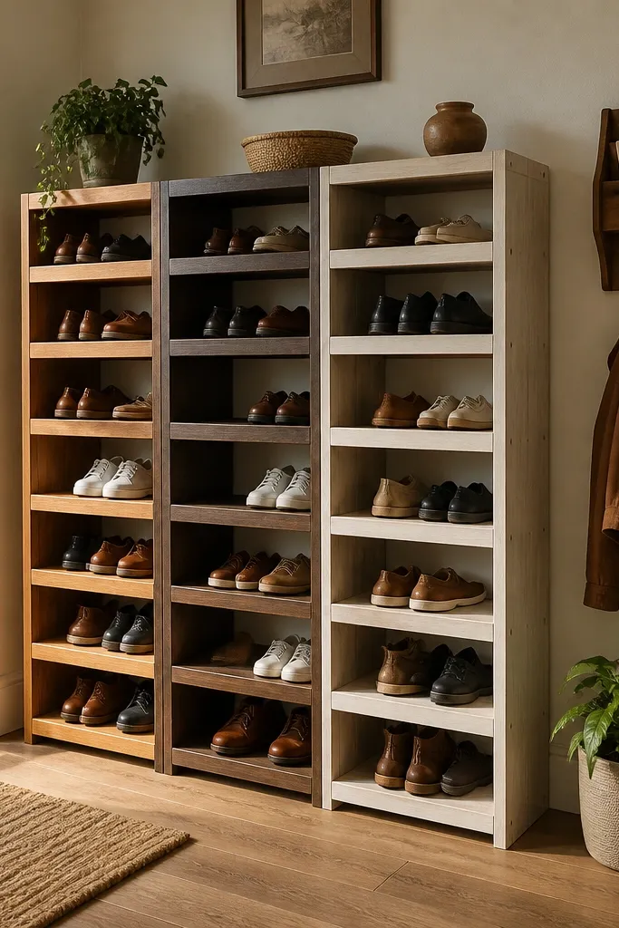 Wooden Shoe Rack Ideas That Warm Up an Entry
