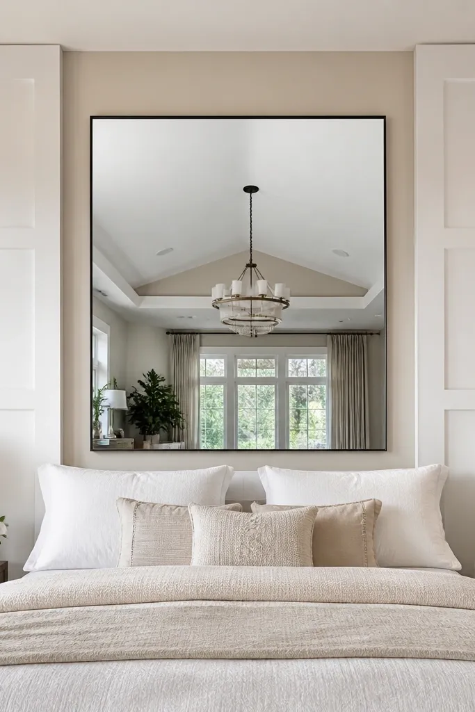 Two tall moulding columns flanking a central framed area