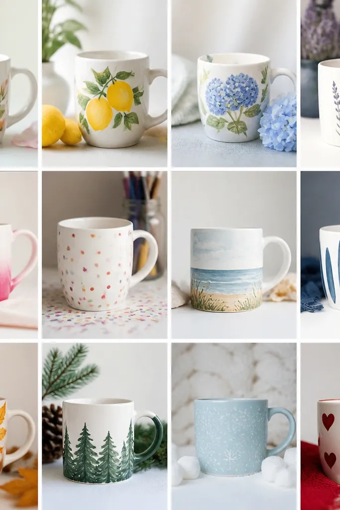 Year round diy mug painting ideas