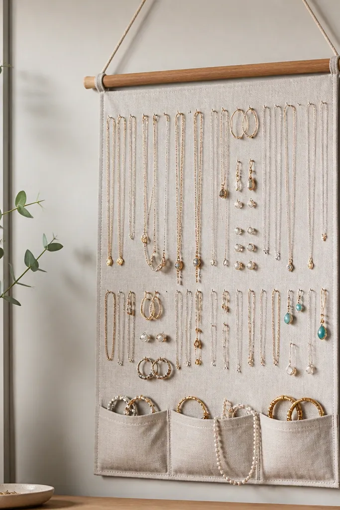 Year round hanging jewelry organizer ideas